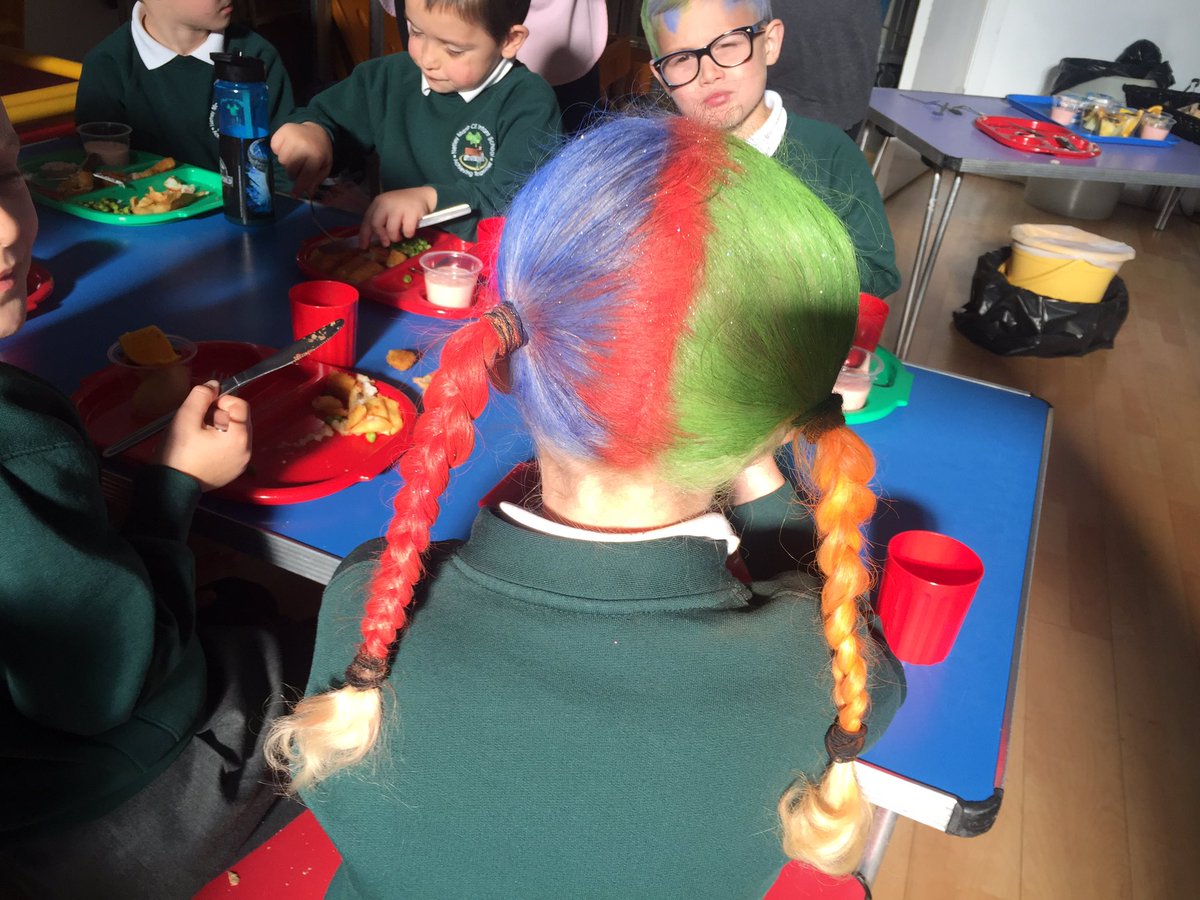 InfNetley's tweet photo. Crazy hair.....what an amazing day at Netley Marsh. Thank you to everyone who brought in a bottle with their crazy hair for our Christmas Fair @FNMSA_NewForest https://t.co/QjANd4qhG1