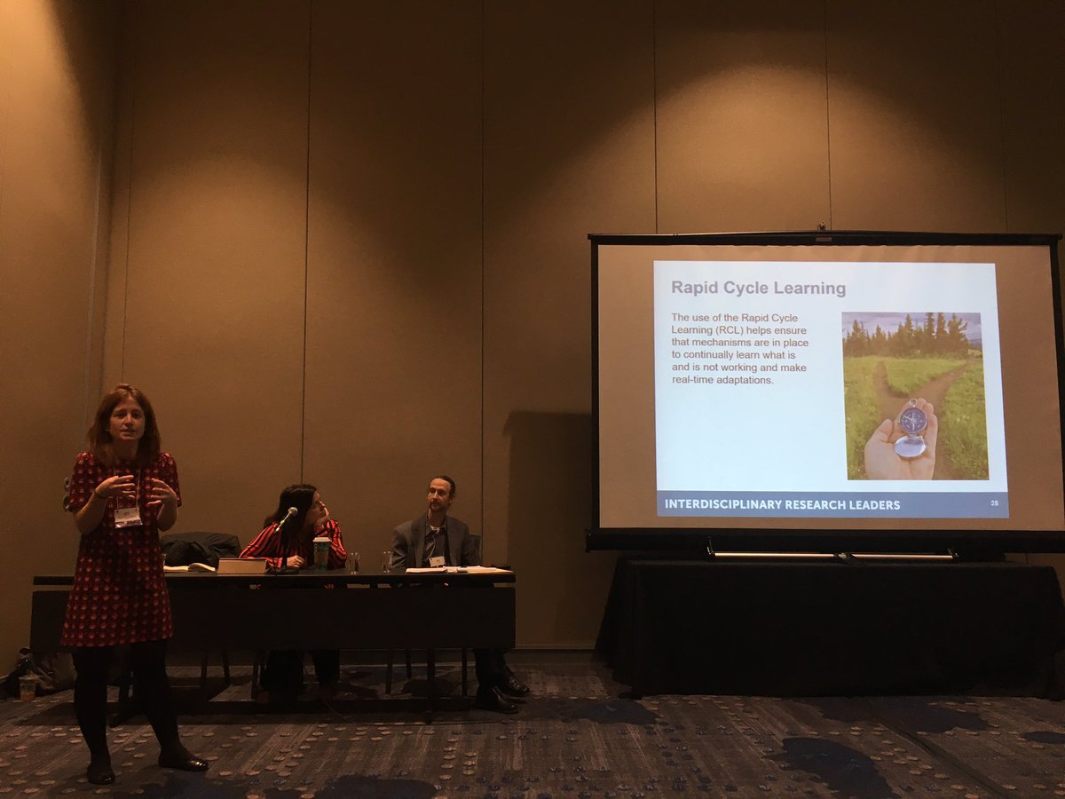 LisaFrantzen's tweet photo. . @nmmarino talks about how @IRLeaders is using #RapidCycleLearning to deliver a strong #LeadershipDevelopment program. #Eval18 @RWJF @TCCGROUP https://t.co/kZlwJz2tCt