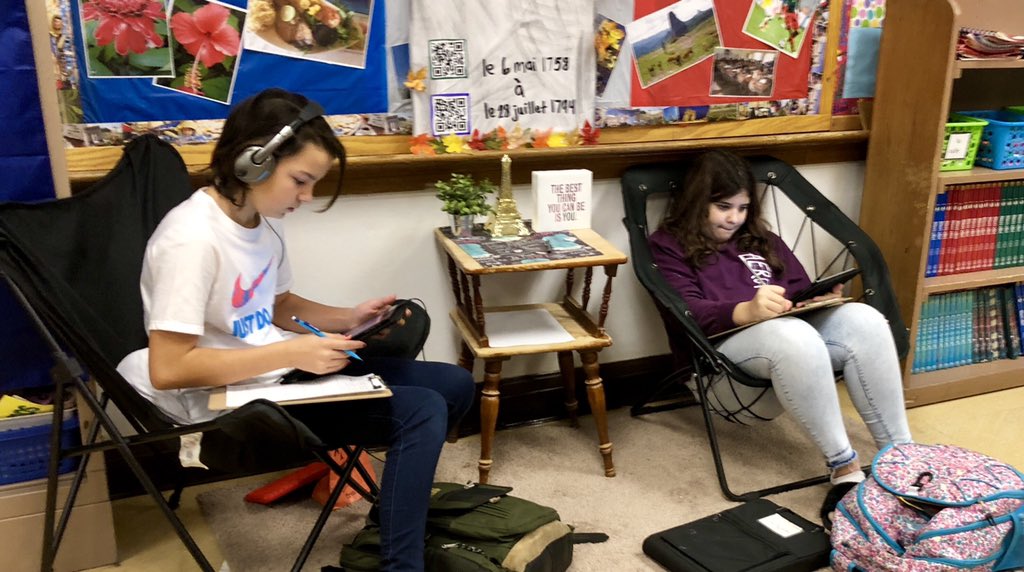 mrsvanderwerken's tweet photo. French students learned about la Toussaint today. They scanned QR codes to access videos and websites about the person.  #toussaint #RichfieldCSD https://t.co/J4myDBRYaE