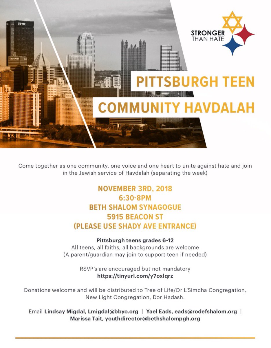 brookesinger27's tweet photo. It’s not too late to come to Beth Shalom this Saturday night from 6:30-8 for an interfaith teen havdallah!! All are welcome and hope to see you there!  Use the form below to RSVP! https://t.co/64fJamLs5F https://t.co/WGPdVdom3D
