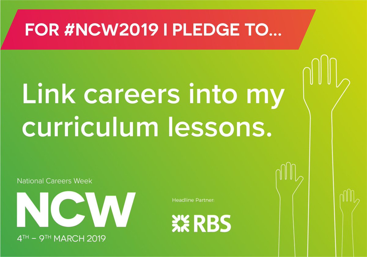 Calling all teachers and leaders.  Check out our pledge campaign for National Careers Week 2019.  
Find out more here:
➡ buff.ly/2ElnL2S
Submit your pledge here:
 ➡  buff.ly/2RPIa32
#NCW2019 
#Makeadifference
#SLTchat 
#Ukedchat