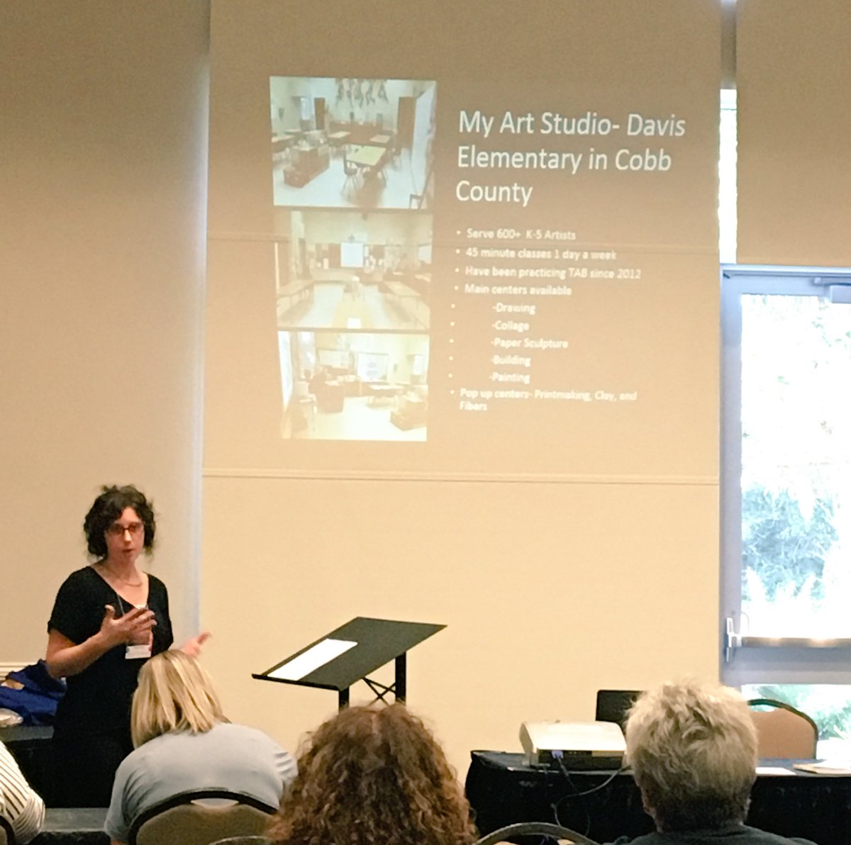 CobbVisualArts's tweet image. @DavisESArtists art teacher Mrs. Punnett shares about her TAB classroom! #cobbartrocks #artsedGA #gaea2018