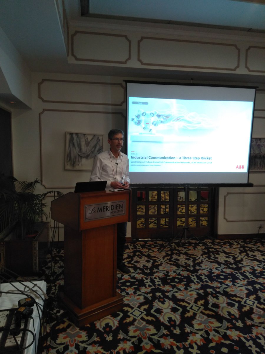 1barun's tweet photo. Linus Thrybom is delivering the industrial keynote #FICN2018 #MobiCom2018 https://t.co/fskkLZEu2q