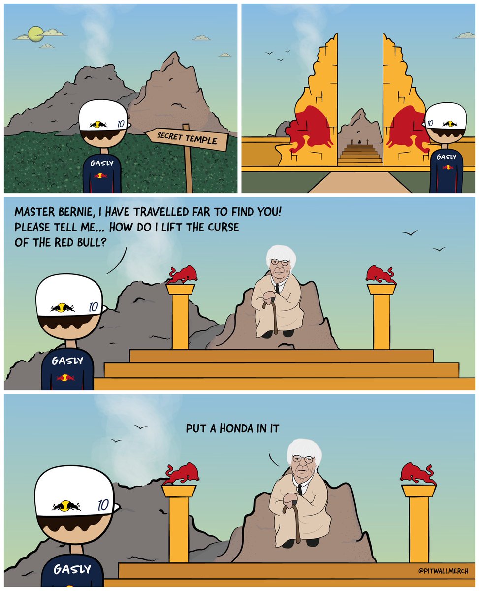 pitwallmerch's tweet photo. The Curse Of The Red Bull
Featuring @PierreGASLY @redbullracing
#redbullracing #f1comic #f1meme #wtf1 https://t.co/AYXzTJnEXn