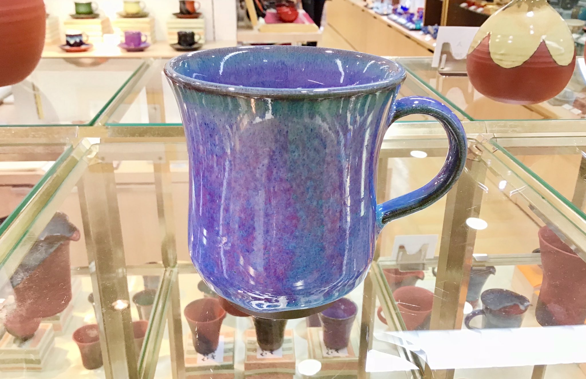 無名異焼 静かに時間が過ぎてゆく 今夜も焼鳥で 反省会 笑 出張中 パープル マグカップ 浜松 クリエイティブ工房 和食器 遠鉄百貨店 玉堂窯元 無名異焼 窯元 佐渡 陶芸 Pottery Ceramics Glaze Japan 新潟県 T Co Ind98hx5kr