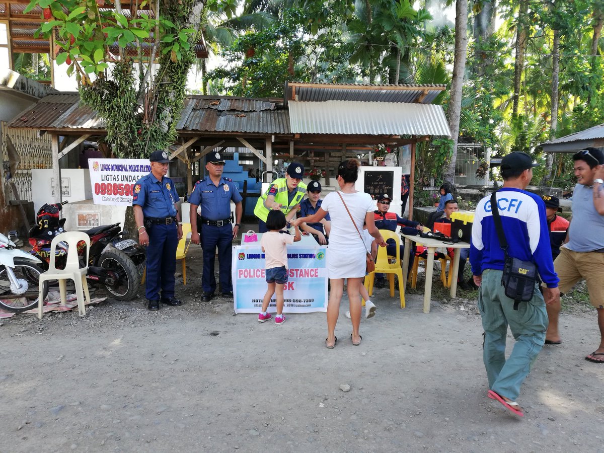 LingigMPS's tweet photo. November 2, 2018

PNP Personnel of Lingig MPS led by PINSP ROMELITO R ROCULAS, DCOP together with the BPAT members of Brgy. Sabang and BFP Lingig provided security coverage and established Police Assistance Desk at Lingig Public Cemetery, Brgy. Sabang, Lingig, SDS. https://t.co/068Wf0vnxw