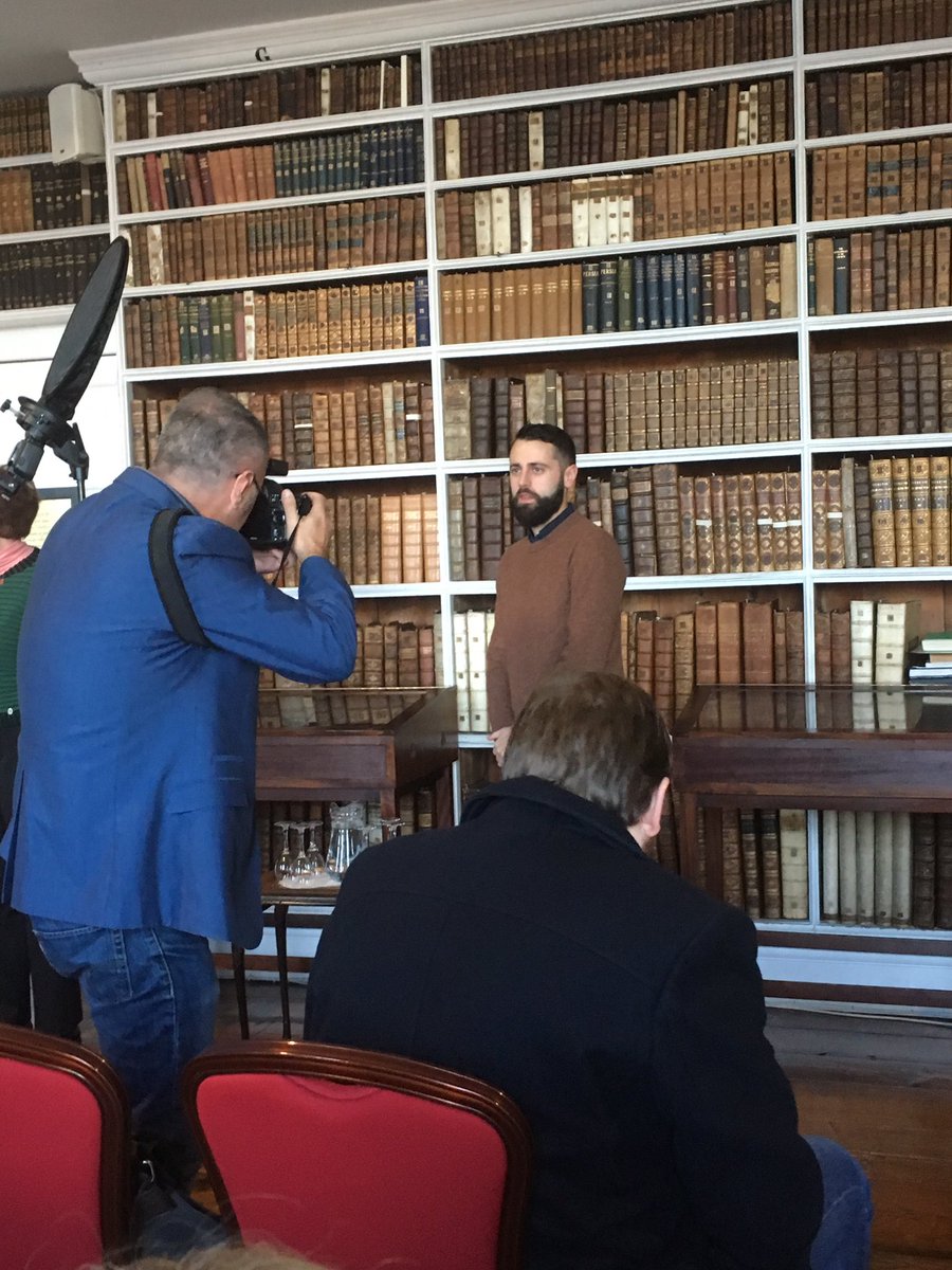 NIWritingSchool's tweet photo. Excitement is building at @ArmRLib this morning - @NIWritingSchool students registering and folk gathering. Great to have @AlanOGorman3 - short story winner - here. #JOCWS https://t.co/W9g4zU9zqY