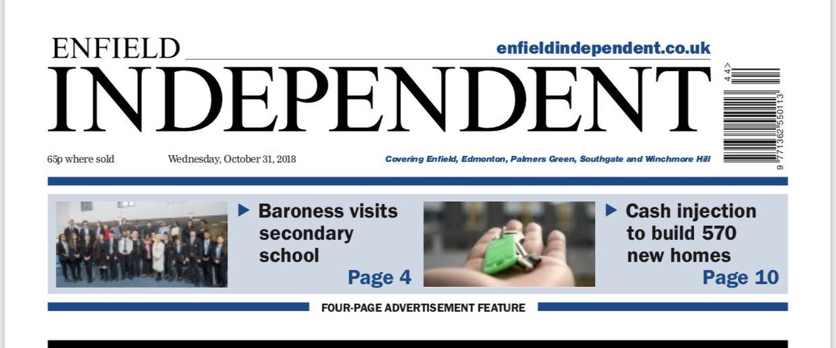 Nightingale_NTA's tweet photo. @Nightingale_NTA on the Front Page of the @EnfieldIndependent yet again. Publicity around the visit to us by the prestigious Baroness... #publicity #FridayMotivation #NewsPaperReview #Newspaper https://t.co/yKg5wpKELR