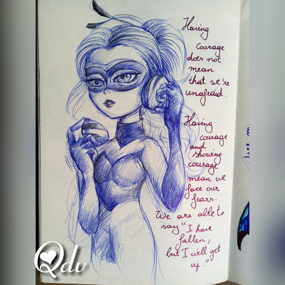 QuentaVos's tweet photo. "having courage does not mean that we're unafraid. Having courage and showing courage Mean we have to face our fears. We are able to say;' that I have fallen, but I will get up' " 👆 🐝 

#MiraculousLadybug #queenbee #ladybug #HEROES #anime #manga #art #quoteoftheday https://t.co/sZgNif17BG