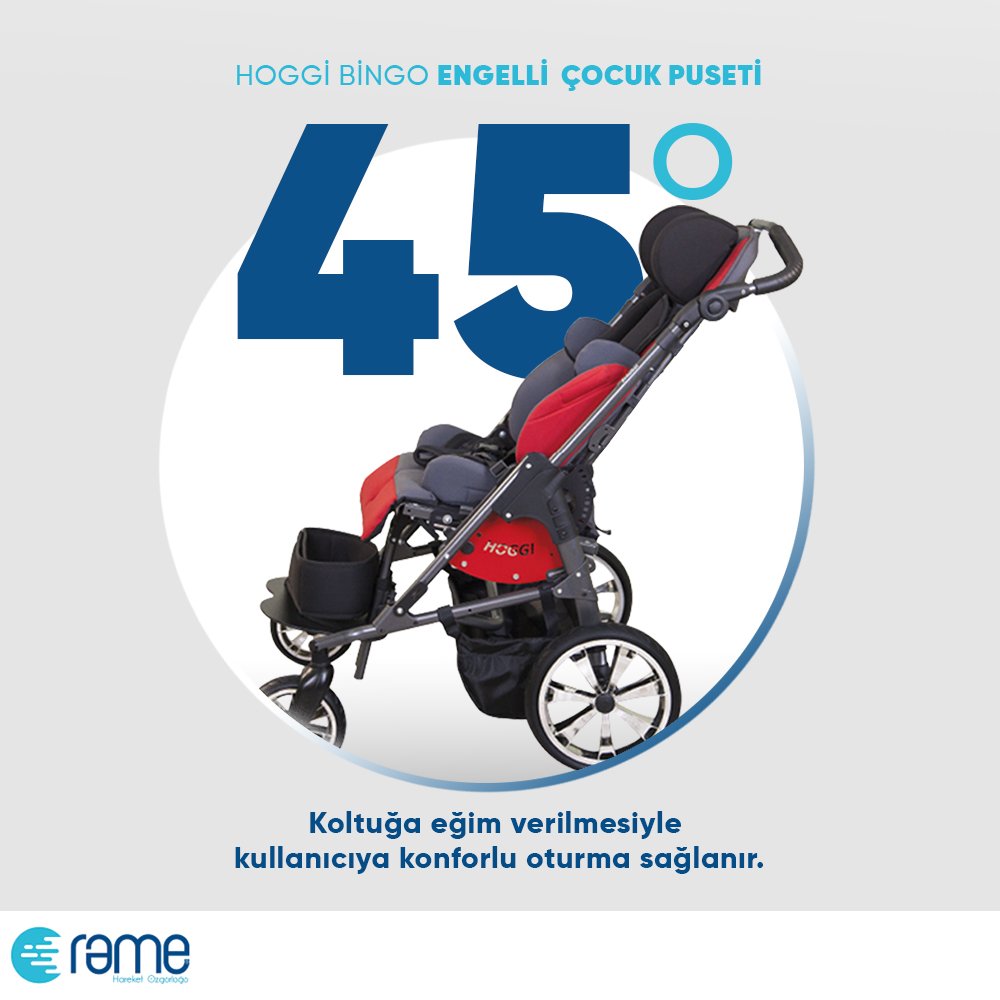 Bingo oturma koltuklarının sırtı kademeli olarak yatar ve tilt ederek çocuğun doğru pozisyonlanmasını sağlar; sırt eğimini artırarak çocuğa mükemmel konfor sunar.
#rame #rameworld #hareketözgürlüğü #engellerikaldır #hoggibingo #hoggi #bingo