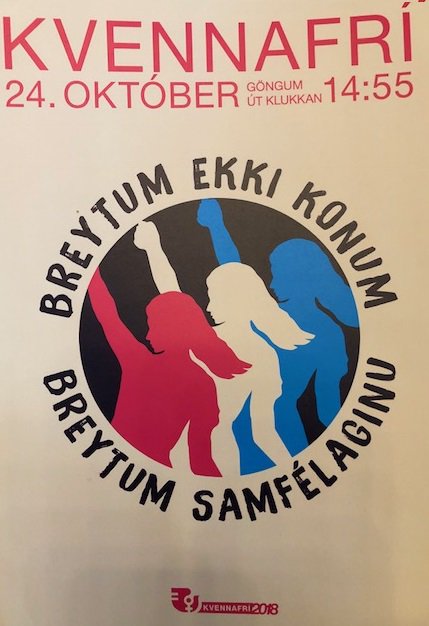 Inspiring listening to Marianna Traustadottir <a href="/folketinget/">Folketinget</a> on the fight for #equalpay in Iceland. On UN Day, women left work at 14.55 under the banner "Don’t Change Women. Change the World" #ligestilling #SDG5 <a href="/kvennafri/">Kvennafrí</a>