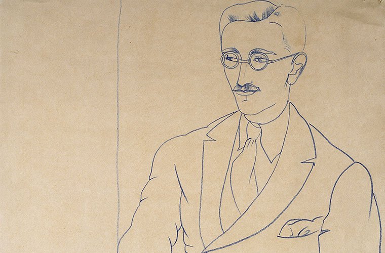 AshmoleanMuseum's tweet image. Happy #Movember! Will you be growing your mo this month? In case you&apos;re in need of some #Tashmolean inspiration, here is a chalk portrait of art historian Gerald Reitlinger by Christopher Wood c. 1926