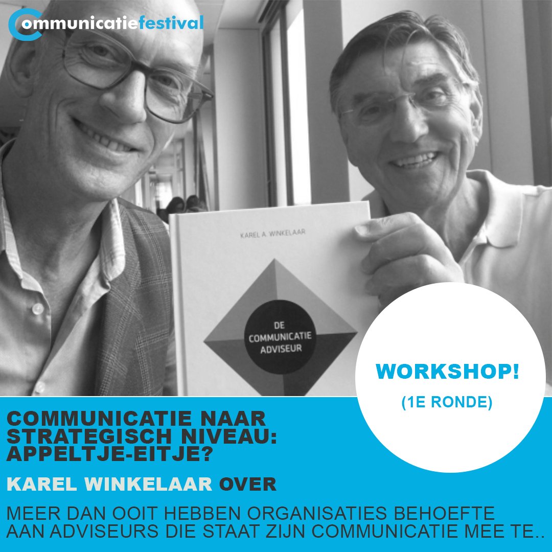 Wil je de stap naar #communicatieadvies op strategisch niveau nog maken maar ervaar je die route als lastig? Met de #workshop van Karel Winkelaar op 15-11 wordt dat #appeltjeeitje!! ow.ly/tNZf30mtbsm Nog enkele tickets beschikbaar: ow.ly/yGHJ30mtbvs #commfest2018