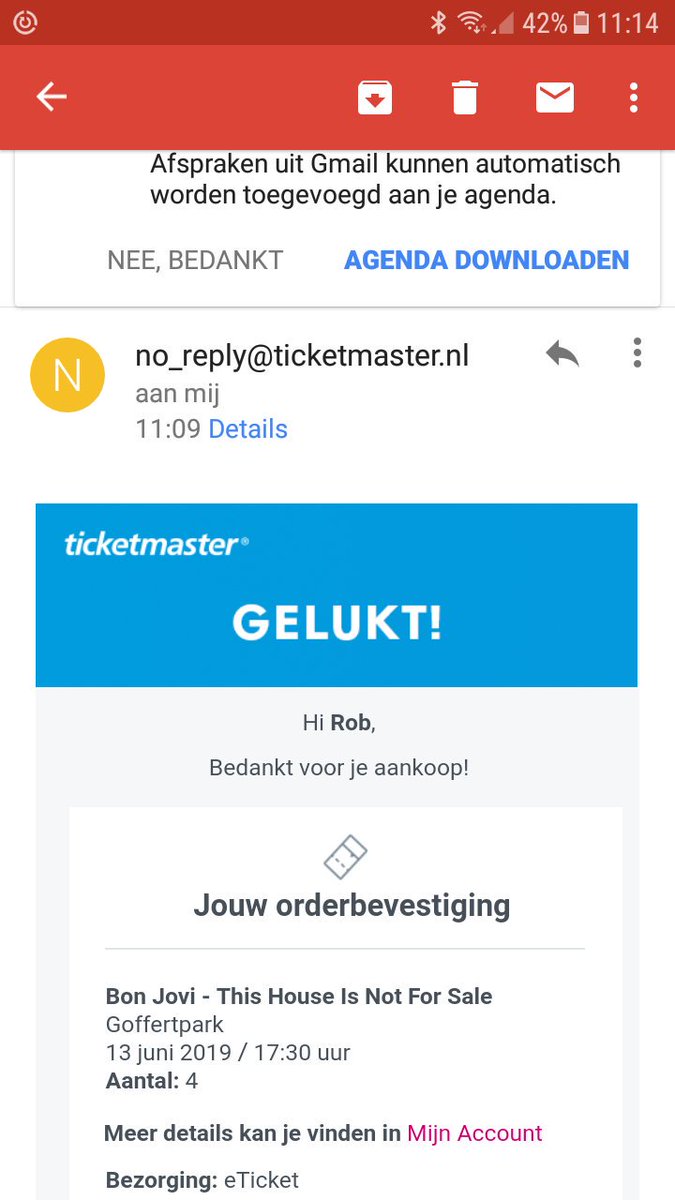 Yes gelukt.  Bon Jovi Goffert Park Nijmegen staat op de agenda !