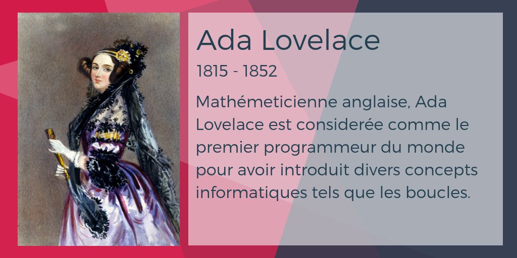 CommitLab's tweet image. A partir de maintenant jusqu&apos;à notre petit déjeuner sur les femmes dans le numérique, nous allons poster chaque jour à propos d&apos;une femme influente dans la tech. Aujourd&apos;hui, c&apos;est Ada Lovelace, une des premières badass de la tech ! #InclusivityHacking #JamaisSansElles