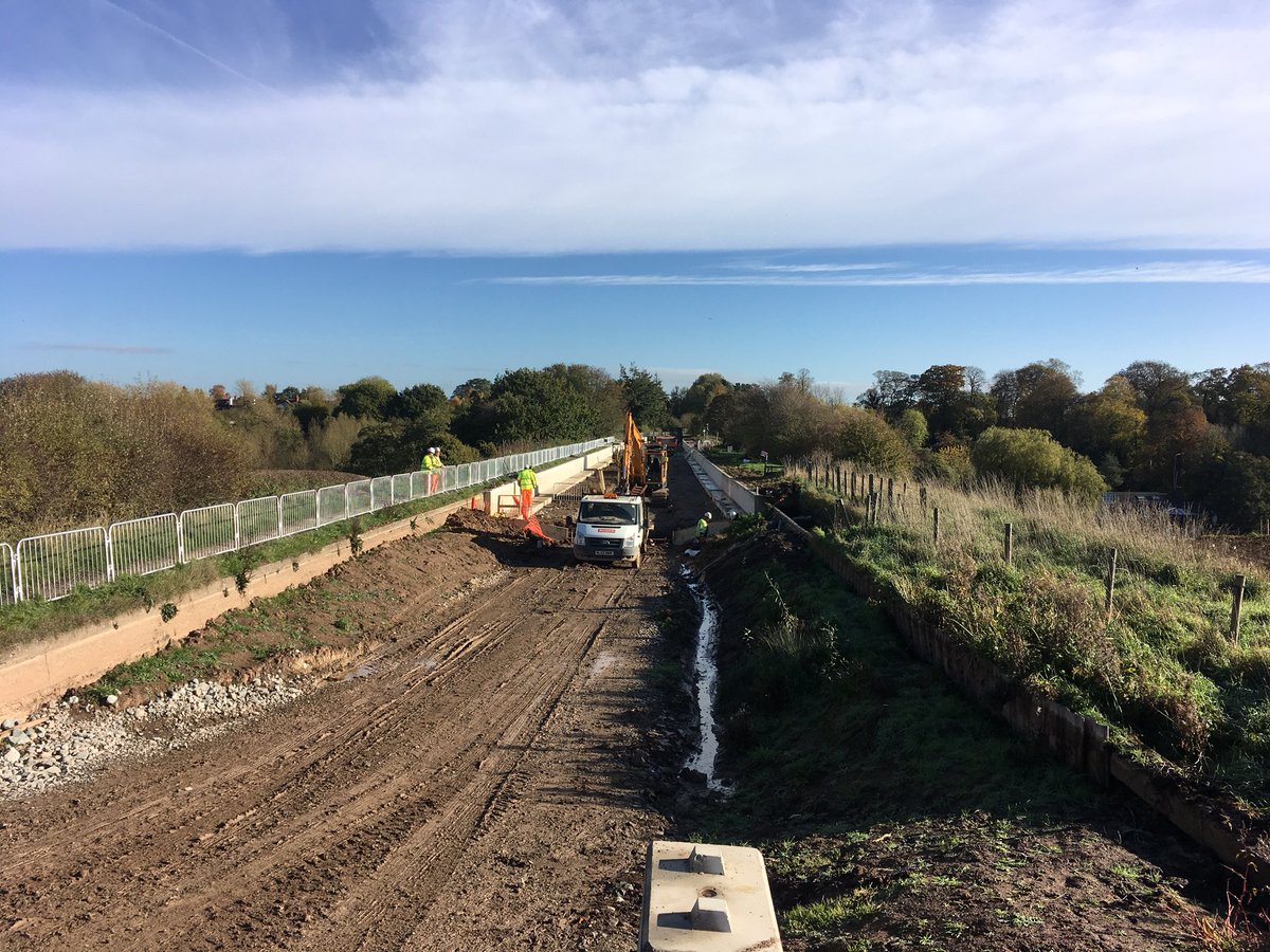 Middlewich Canal Breach: Latest photos taken this morning- Embankment now filled up behind the new Canal walls. Preparing the base for lining to make watertight. <a href="/CRTNorthWest/">Canal & River Trust North West</a>