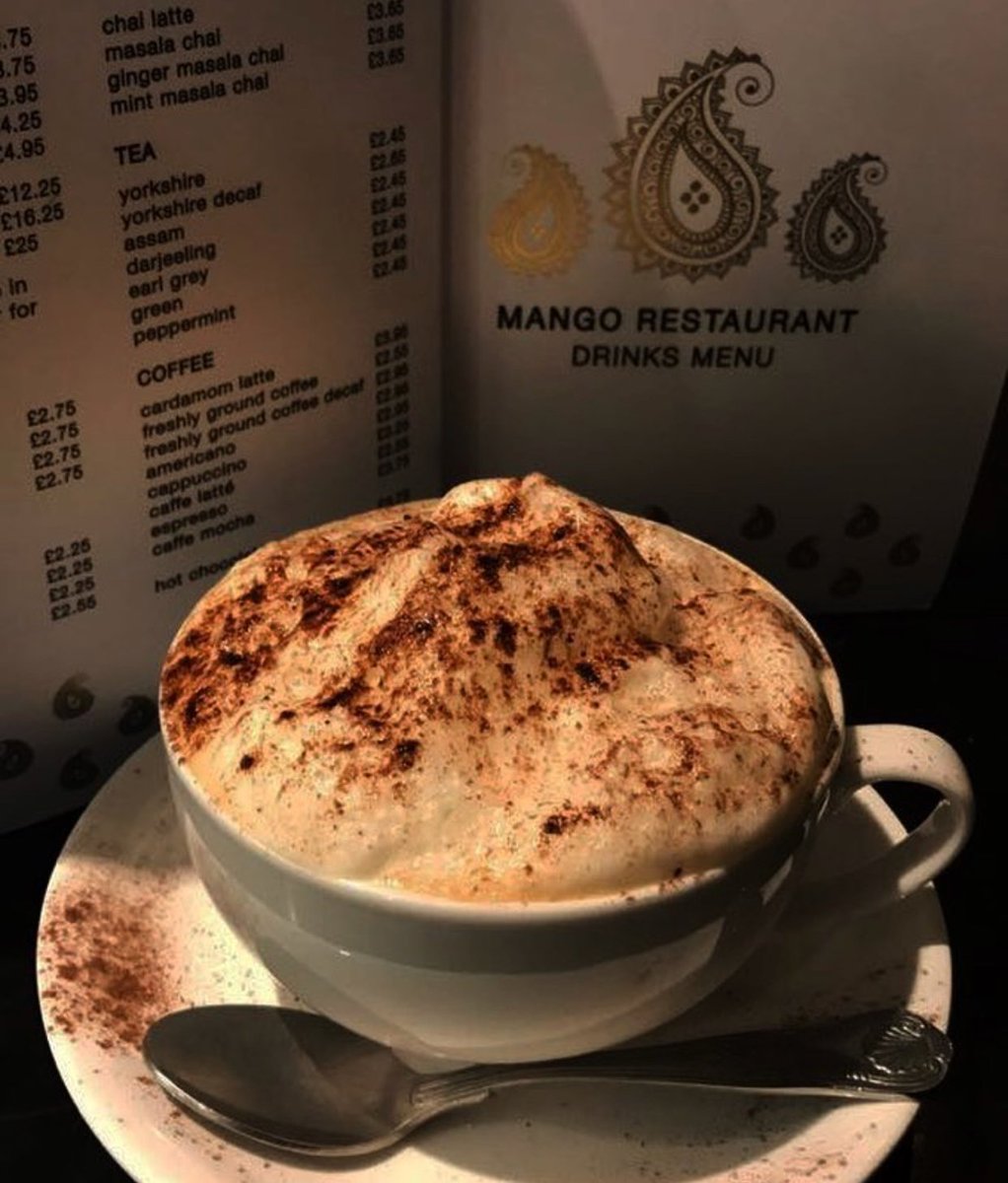 mangowetherby's tweet photo. Before heading out into the cold, end your meal with a nice, warming coffee 😍 #vegetarianfood #vegetarian #indianfood #Wetherby #coffee https://t.co/ToSoJ321Yp