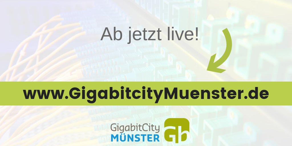 Ab jetzt live: die neue Website für Gigabit City Münster. gigabitcitymuenster.de #Glasfaser #Internet #Münster