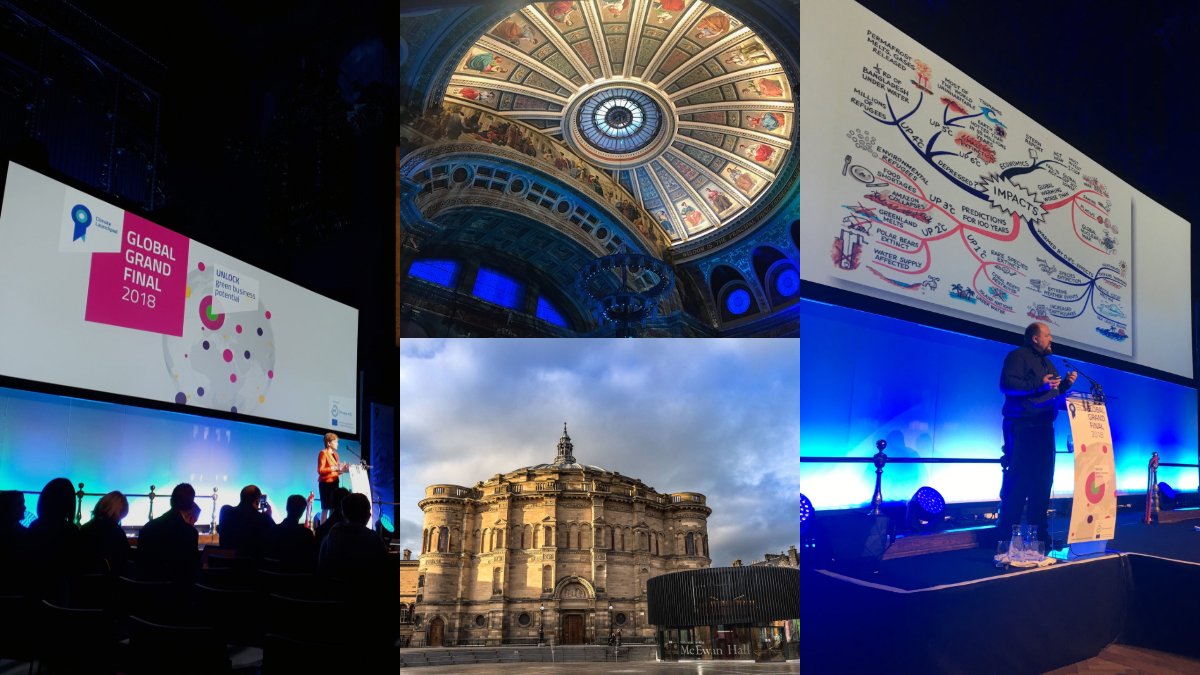 uoeconferences's tweet photo. The atmosphere over the past couple of days has been fantastic at the #CLP18 @ClimateLaunch in the iconic McEwan Hall. All topped off with a talk by First Minister @NicolaSturgeon ! #Climatelaunch #ClimateKIC #EdCentreCC https://t.co/3mtw5zm5c9