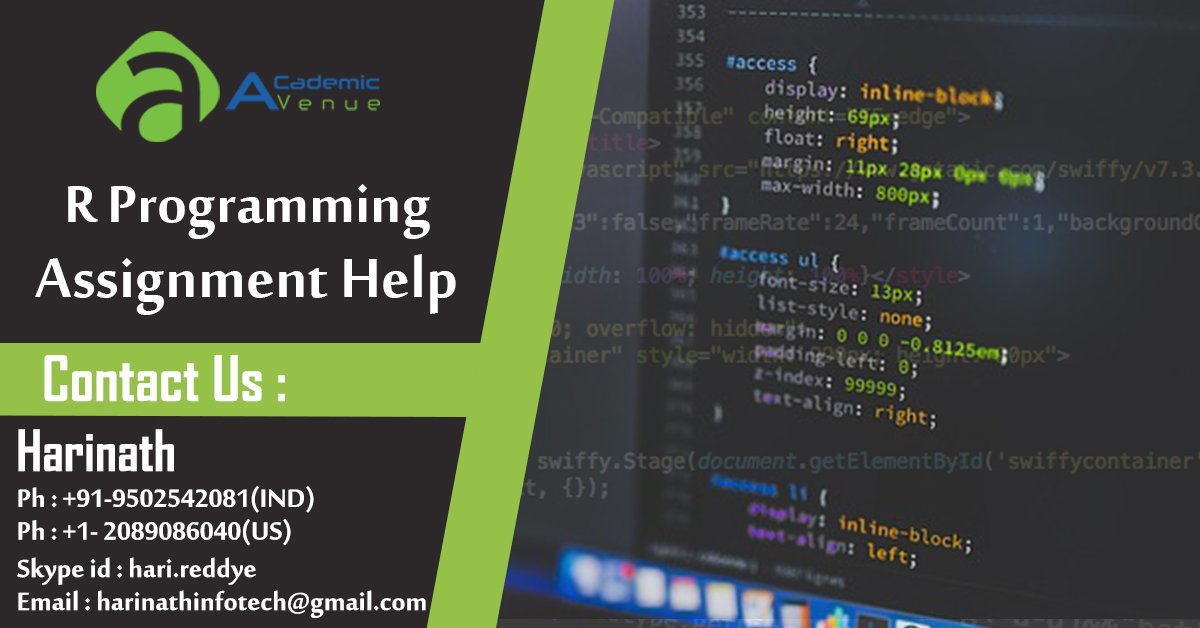 academic_avenue's tweet image. j.mp/2N2MiOd
#AcademicAvenue provides R Programming Assignment Help. We are experts in giving you assignments on R Programming. 
#RProgrammingAssignmentHelp
#ProfessionalAssignmentWritingSeviceHelp
#BestOnlineAssignmentWritingServiceForStudents