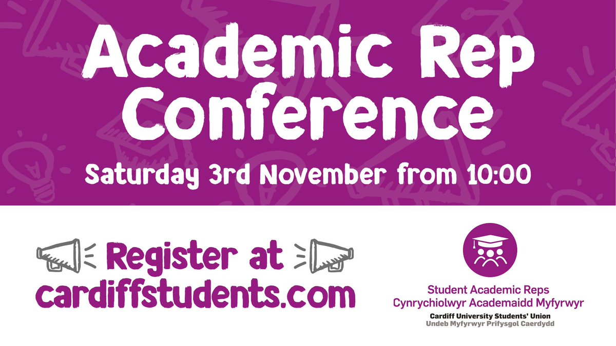 StudentVoice_HP's tweet photo. It's the Academic Rep Conference tomorrow! If you're a Student Rep log on and sign up here: https://t.co/Akj8DLlrFv

It's full of amazingness and a free lunch! 🍏🥧🥪🥙
😄
#CardiffStudents @CU_StudentVoice @cardiffstudents https://t.co/wrysMyTcJd