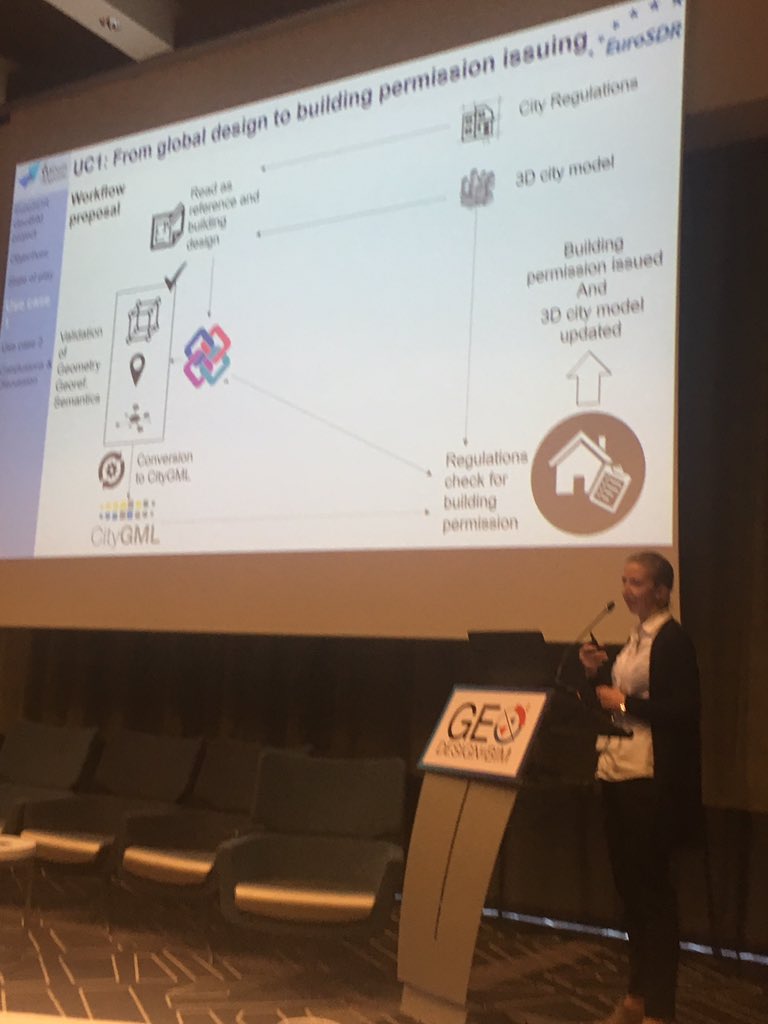 BuildSmartCan's tweet photo. RT buildingSMARTIn "TU delft showing their geoBIM project and the integration between IFC and CityGML to improve digital workflows and collaboration. A very nice example. #GEODESIGNBIM https://t.co/VeNYuJZxCh"