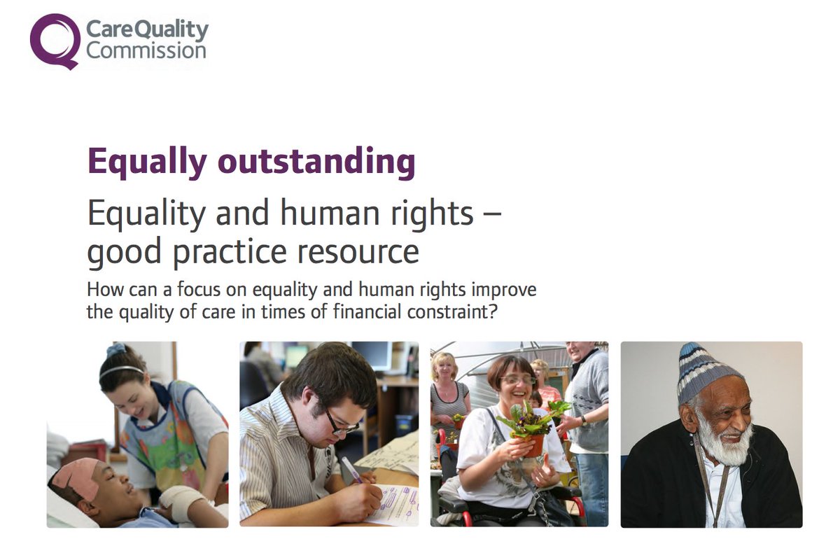 There's an updated resource from @CareQualityComm, which helps providers to put equality and human rights at the heart of their improvement work.

ncqp.org.uk/2018/11/02/equ…

#CQC #equality #outstandingcare