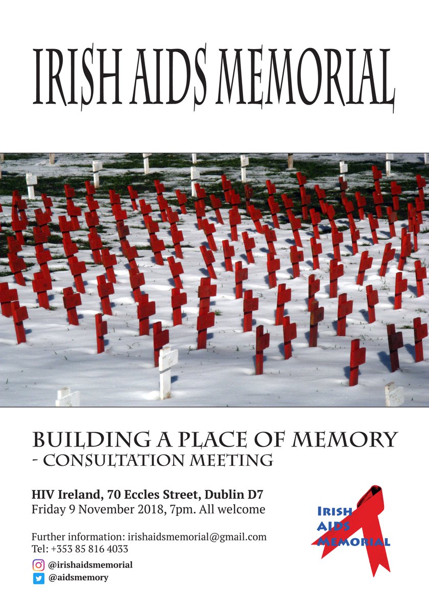Irish AIDS Memorial (@aidsmemory) on Twitter photo A follow-up meeting takes place next Friday 9th at the offices of <a href="/HIV_Ireland/">HIV Ireland (Dormant)</a> The appointment of a steering committee will be top of the agenda. If you feel you have something to offer the process, please join us. A follow-up meeting takes place next Friday 9th at the offices of <a href="/HIV_Ireland/">HIV Ireland (Dormant)</a> The appointment of a steering committee will be top of the agenda. If you feel you have something to offer the process, please join us.
