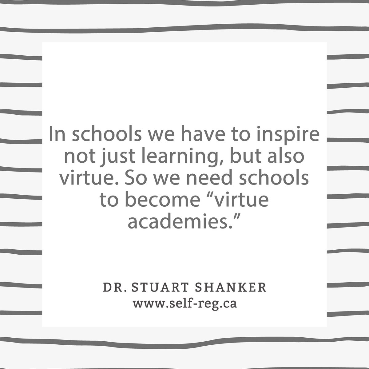 The first step in making a school a virtue academy is to become a 'Self-Reg Haven' a school in which everyone — students and staff — feel emotionally as well as physically safe. #Shanker365 #Day306 #SelfReg