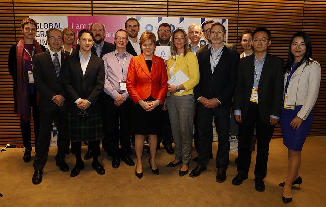 ScotGovFM's tweet photo. FM @NicolaSturgeon addressed an audience of entrepreneurs from more than 50 countries at the Climate Launchpad Global Grand Final in Edinburgh. The event seeks to to discover the most promising green business idea of 2018. #VFestScot #CLP18 https://t.co/IIkWznCEif