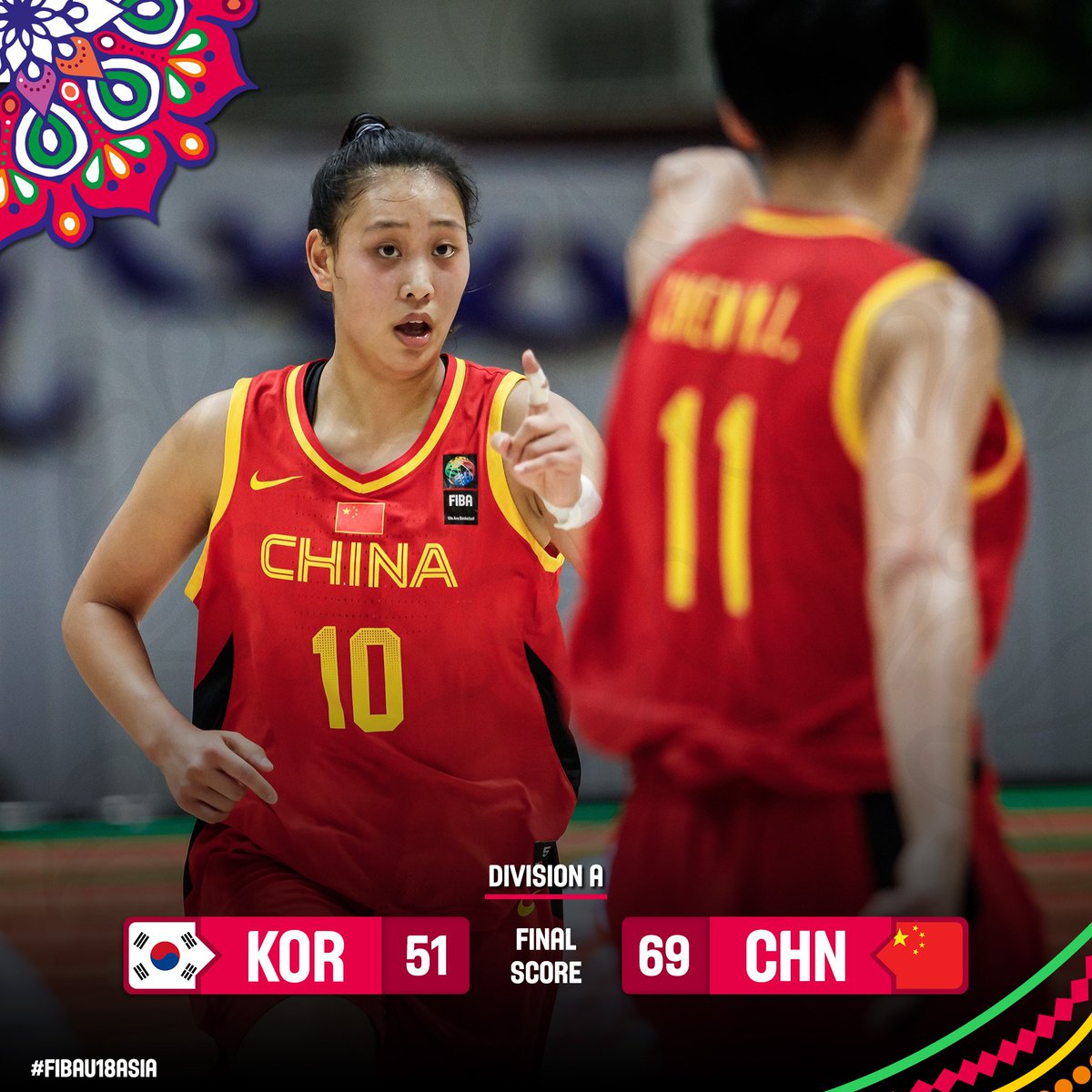 🇨🇳 #China edge East Asian rivals #Korea 🇰🇷 to advance to the #FIBAU18Asia Final 🏆🏅🎉