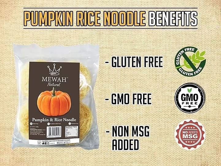 MewahMy's tweet photo. Mewah Pumpkin Rice Noodle ๐ ๐๐
#glutenfree
#gmofree
#nonmsg
#noadditives
#pesticidefree
#allnatural
#vegan
#vegetarian
#healthchoice
#lifestyle
#pumpkinricenoodle
#ricenoodle
#๐๐
#๐๐ https://t.co/CacEdeN5D9