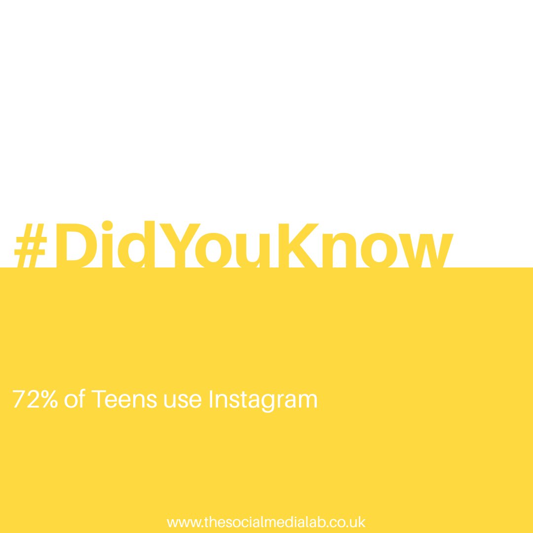 _TSMLab's tweet image. #didyouknow

72% of Teens use Instagram