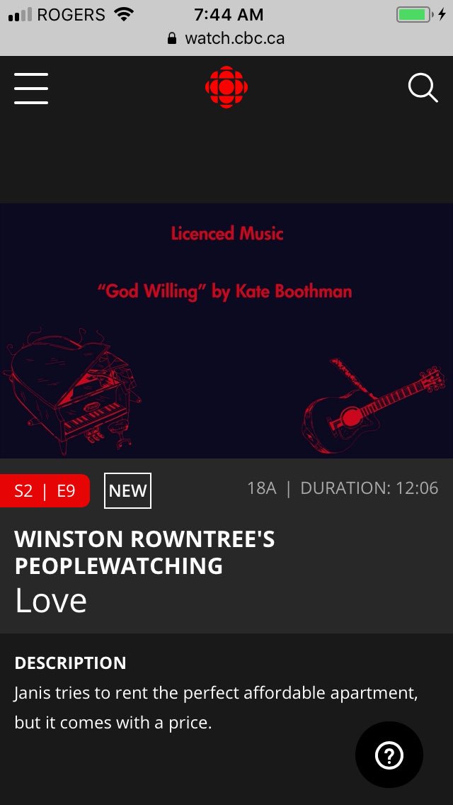 Woohoo it’s up! Check out season 2, episode 9 of genius show <a href="/peopleWatch_/">peopleWatching</a> on <a href="/CBCComedy/">CBC Comedy</a>! A fitting episode for this little Loudlord. #godwilling #iamananimal
