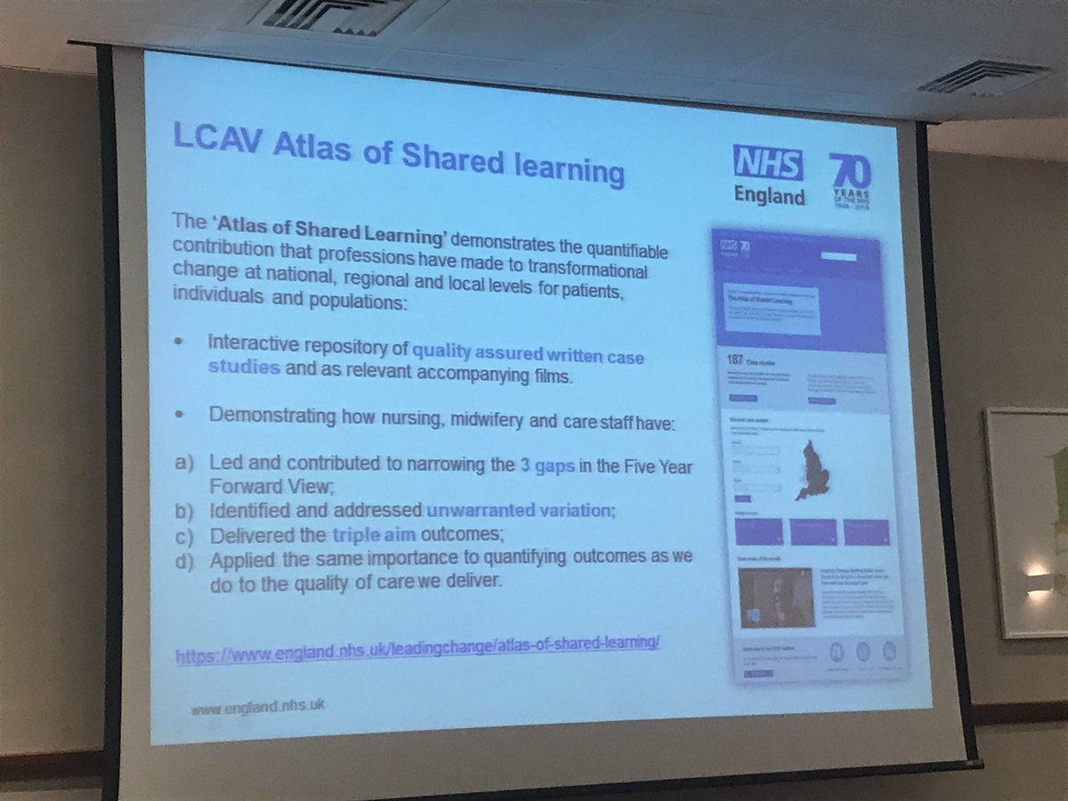 CNOCorser's tweet photo. ‘Atlas of Shared Learning’ promoted as part of ongoing success of the #leadingchangeaddingvalue framework #6Cs #midsandeastnursing @enherts @LynneWigens https://t.co/7sMLFwt8Wv