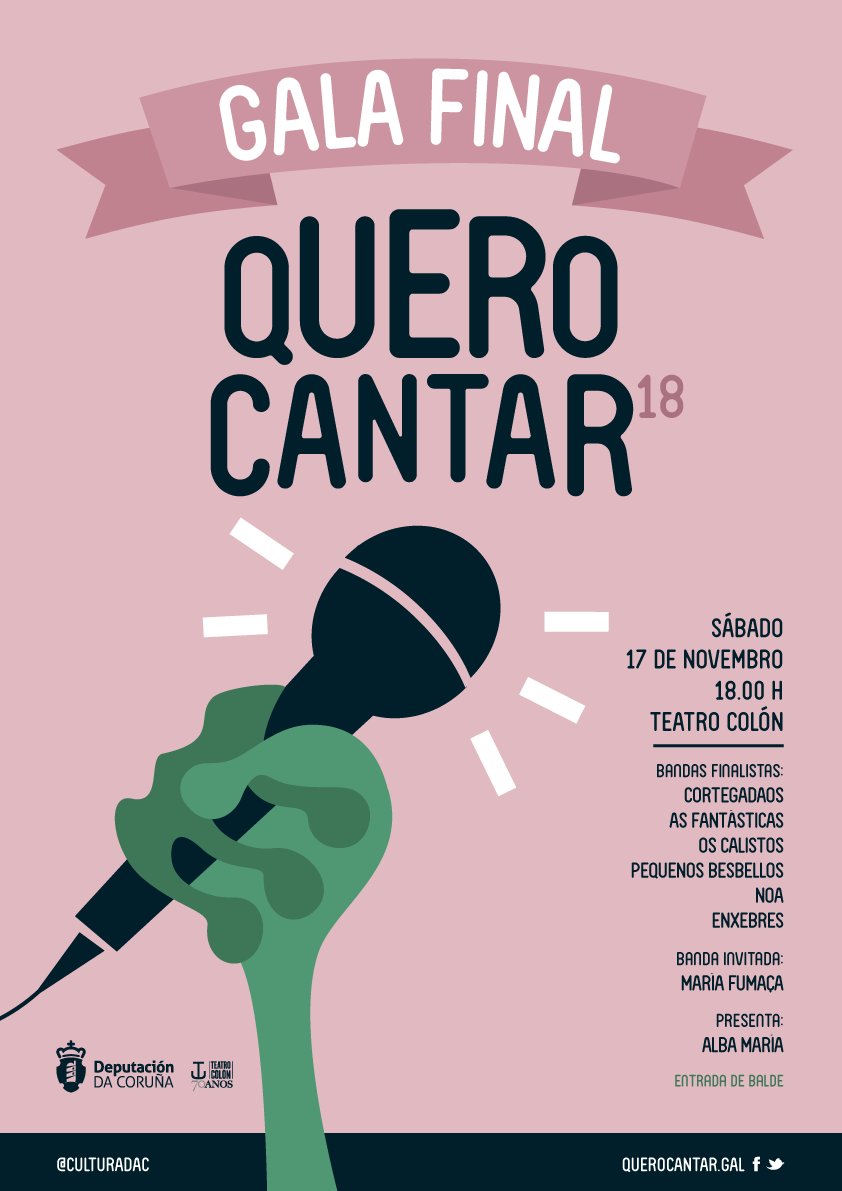 querocantarGal's tweet photo. Sábado 17 de novembro, 3ª Gala do Certame de música infantil e xuvenil Quero Cantar. Agardámosvos!! https://t.co/rPEvB3hzQq