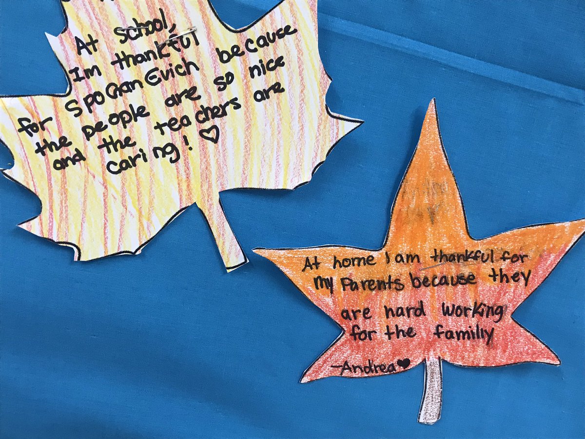 SpoFJH's tweet photo. Last week we reflected on first quarter and what we are thankful for both at home and at school. https://t.co/VxyJaPIDns