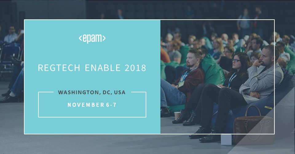 EPAMSystems's tweet image. Are you attending #RegTechEnable 2018? Our team would love to set up a meeting with you to discuss our experience in delivering customized, integrated, end-to-end #GRC solutions. ow.ly/XZn630mk2Xb