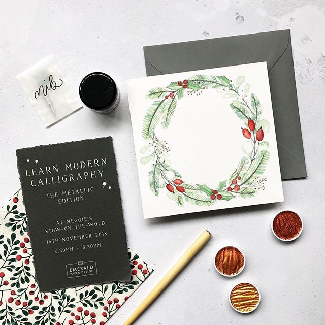 I’m so excited to be able to share this new festive workshop at <a href="/shopmeggies/">meggie's</a> with you. During the class we will cover everything you need to start your calligraphy journey. We will then be finishing the class with some festive cards and metallic inks, pe… ift.tt/2z3Utjn