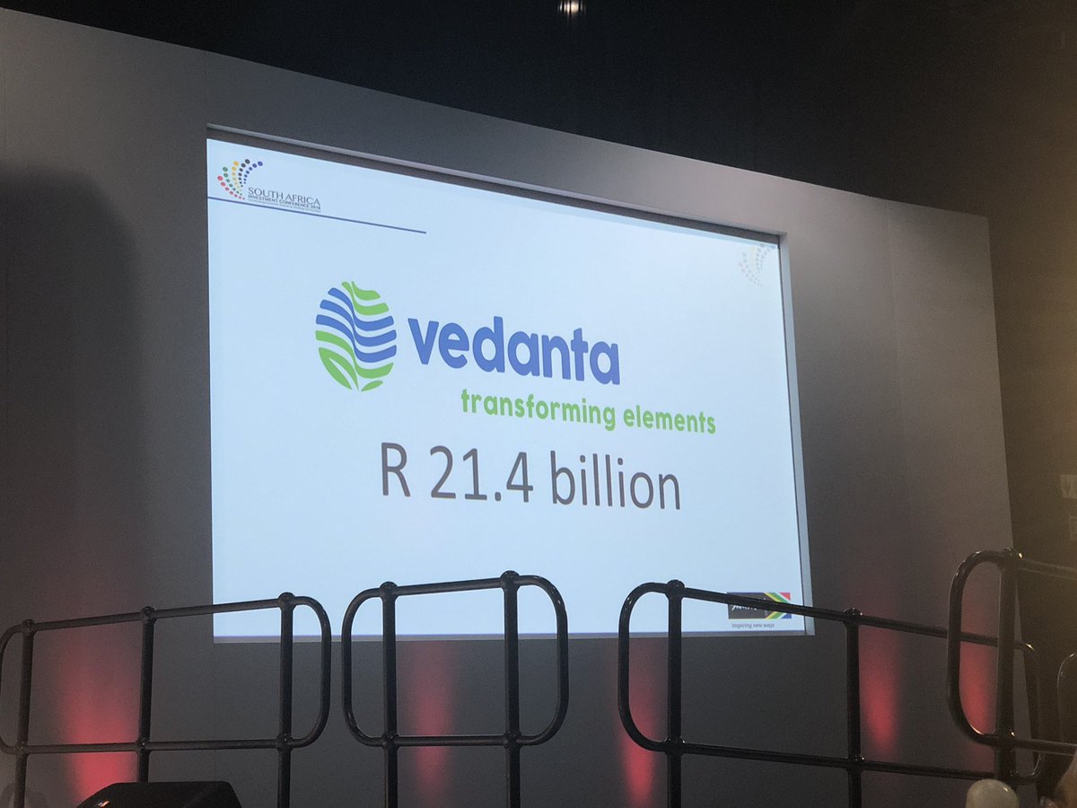 Accelerating economic growth by building partners. Vedanta commits R21bn in a smelter refinery in the Northern Cape #investSA #InvestmentConference