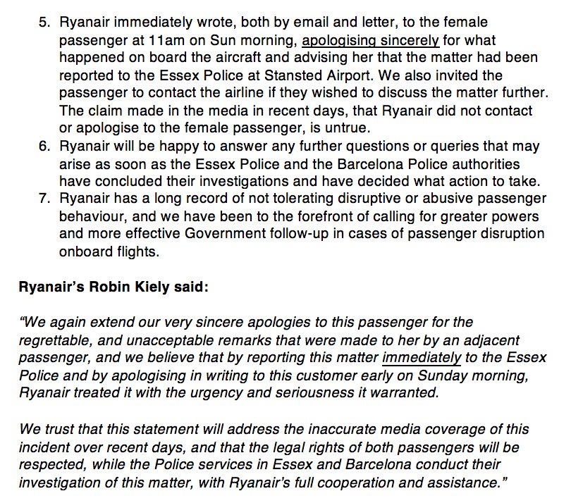 Ryanair On Twitter Ryanair Statement On Racist Video