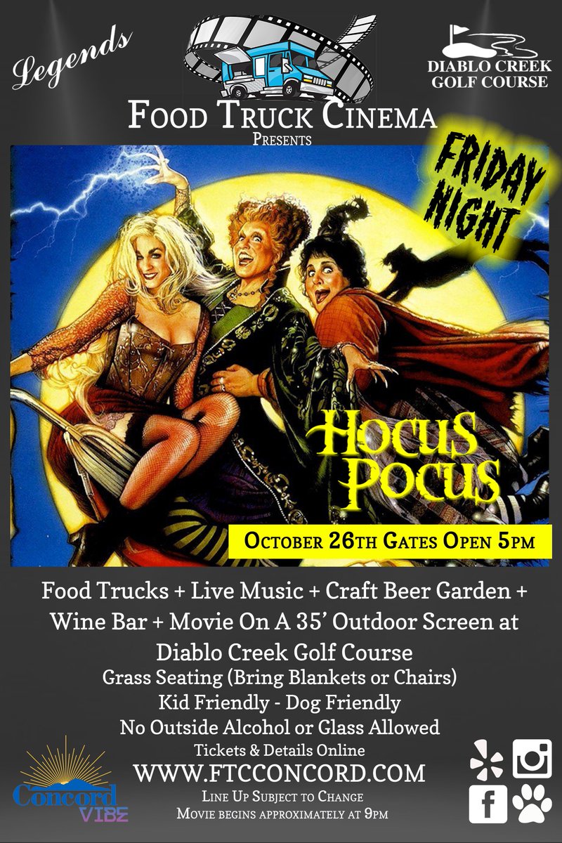loardsofconcord's tweet photo. Boo!! Happy Friday! Any plans tonight?  How does watching House Pocus on the golf course under the stars sound? Join as at @FoodTruckCinema tonight. Get $2 off your ticket by entering promo code LOARDS2 at checkout. https://t.co/UbsNuEDSce