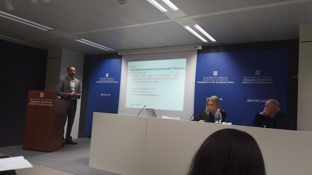 PPACT_EU's tweet photo. @PPACT_EU Mr Oscar Altimira from @accio_cat on the relevance of partnering with local firms for successful cross-border bids within the EU single market: i.e. seek win-win situations with/between European firms based on specializ., costs and competitiveness.
@EU_EASME @EU_Growth https://t.co/xYVRBD9Dgl
