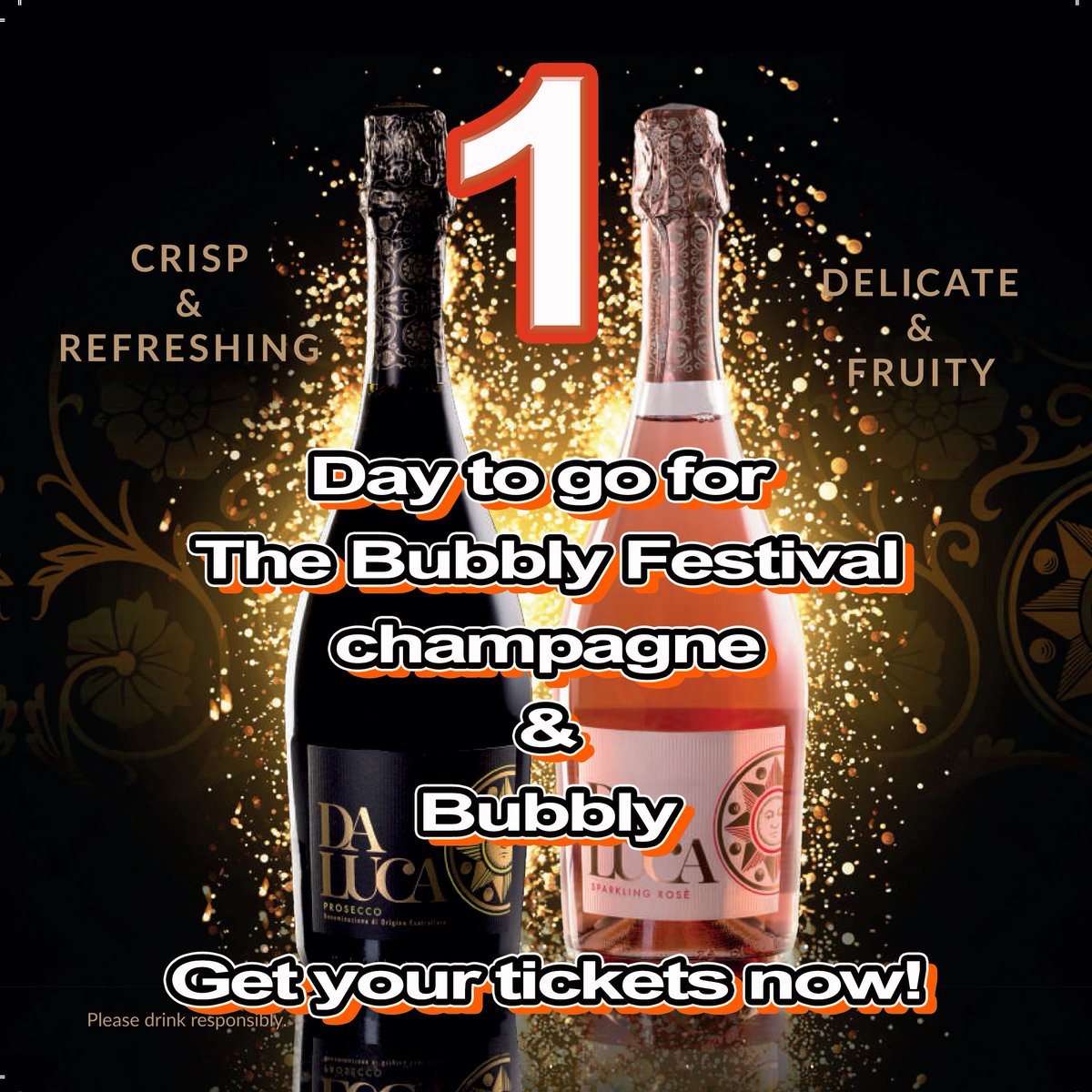 1 day to go!

Get your tickets. bit.ly/TheBubblyFesti… 
General admission R360

#EventsandMore #TheBubblyFestivalCPT #MeerendalWineEstate #Freshlyground #freshlygroundsa #1daystogo #thebubblyfestivalchampagneandbubbly