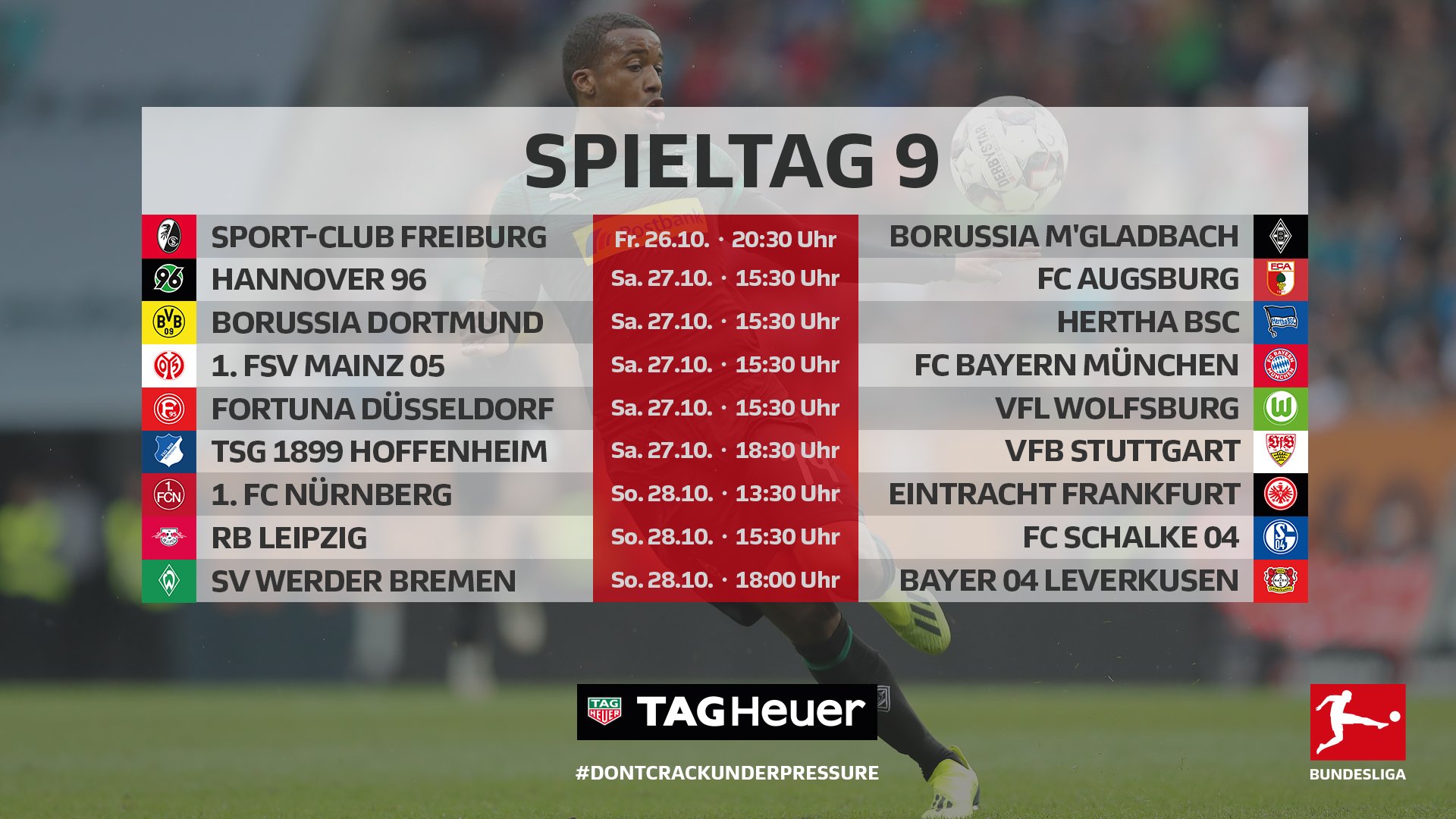 Bundesliga Ein Kleiner Vorgeschmack Was Euch Am 9 Spieltag In Der Bundesliga Erwartet Irgendwelche Praferenzen Heisserherbst Dontcrackunderpressure T Co 1wrrkxjqbr