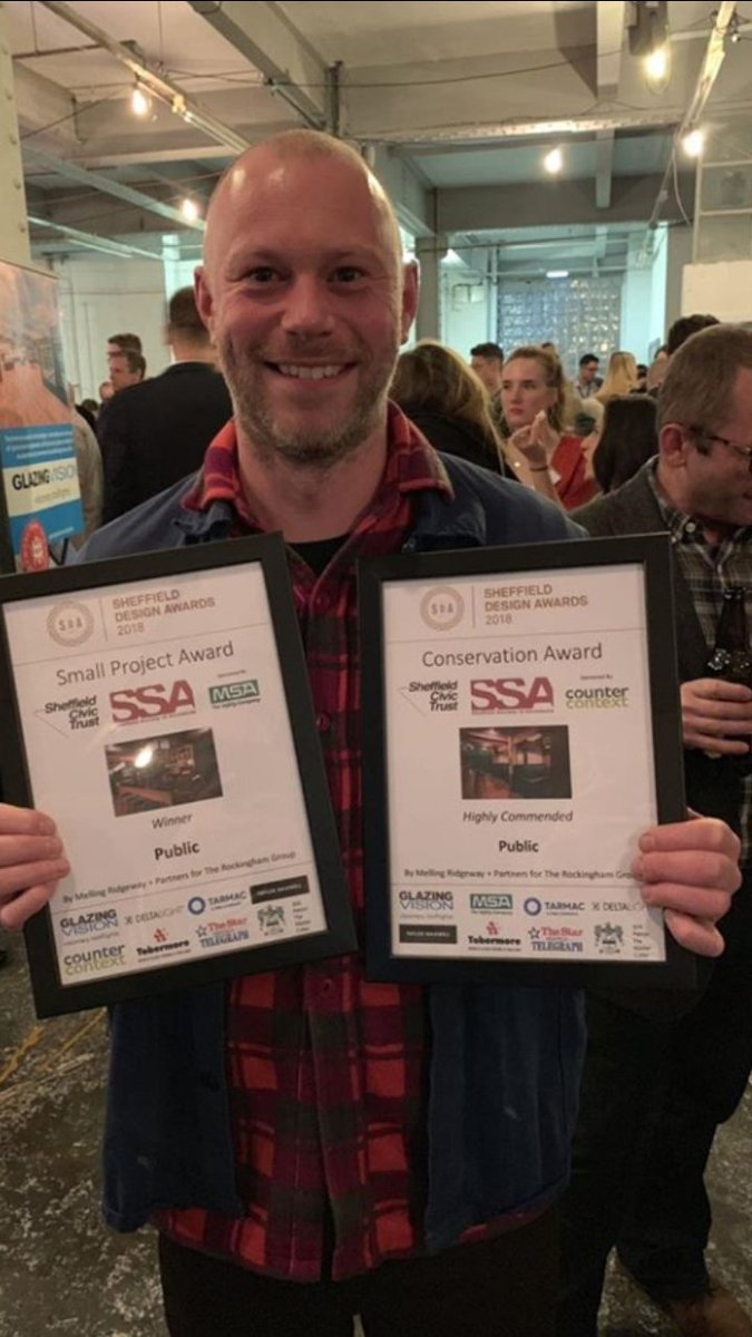 Good night at the <a href="/SHFdesignawards/">Sheffield Design Awards</a> last night. Won one and a commendation for another for work we did on <a href="/P_U_B_L_I_C_/">PUBLIC</a> now onto the next projects.......