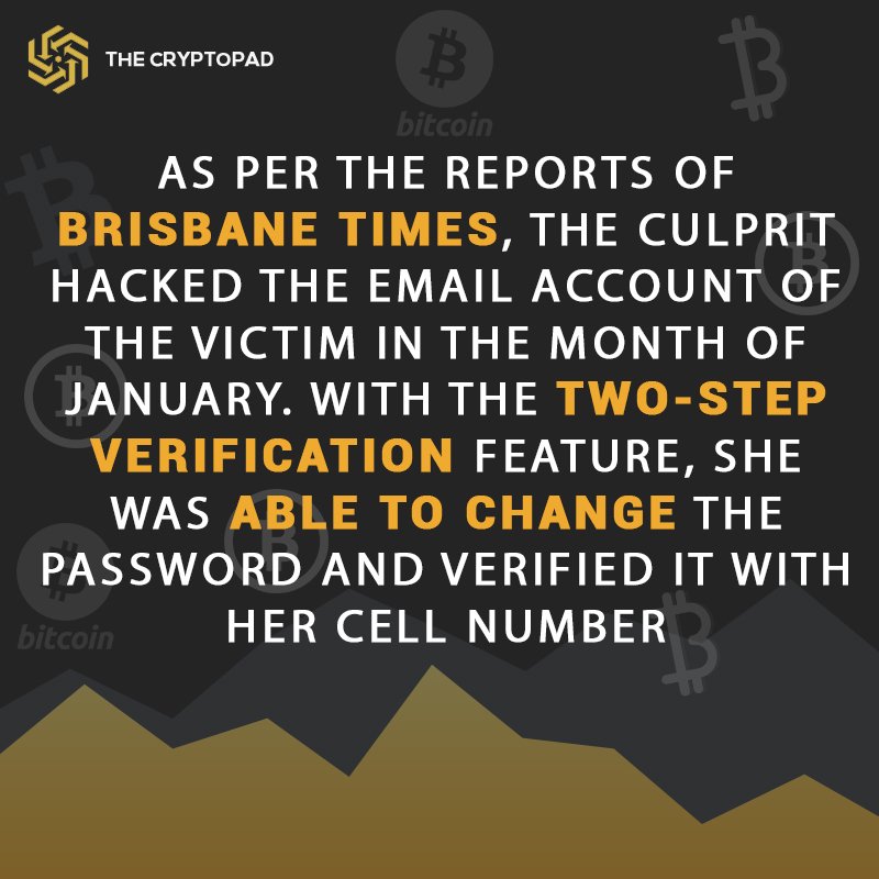 thecryptopad's tweet photo. Australian Woman Arrested For Pilfering $65,000 Worth Of XRP Source: https://t.co/X3DemH67YH @Ripple_XRP1 #RippleNews #scams #CryptoScamStop https://t.co/vIFL6vsbto