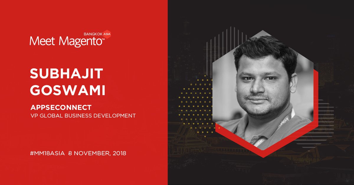 MeetMagentoAsia's tweet photo. Let's welcome #MM18ASIA speaker - #Subhajit_Goswami, VP of Global Business Development at @appseconnect iPaaS solution &amp; a Magento Technology Partner. Talk to him at https://t.co/tawiB93Sz2 https://t.co/RS5O4rauD3