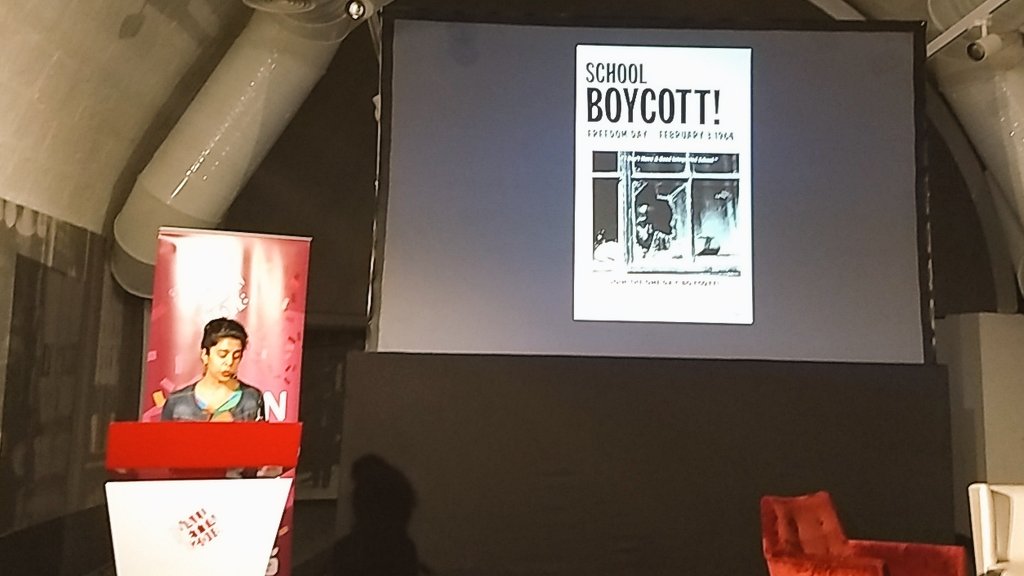 Love this poster in Ujju Aggarwal's keynote - "I don't have a good integrated school". Fascinating talk on education, race relations and neoliberal logic in New York #stl2018 #valletta2018