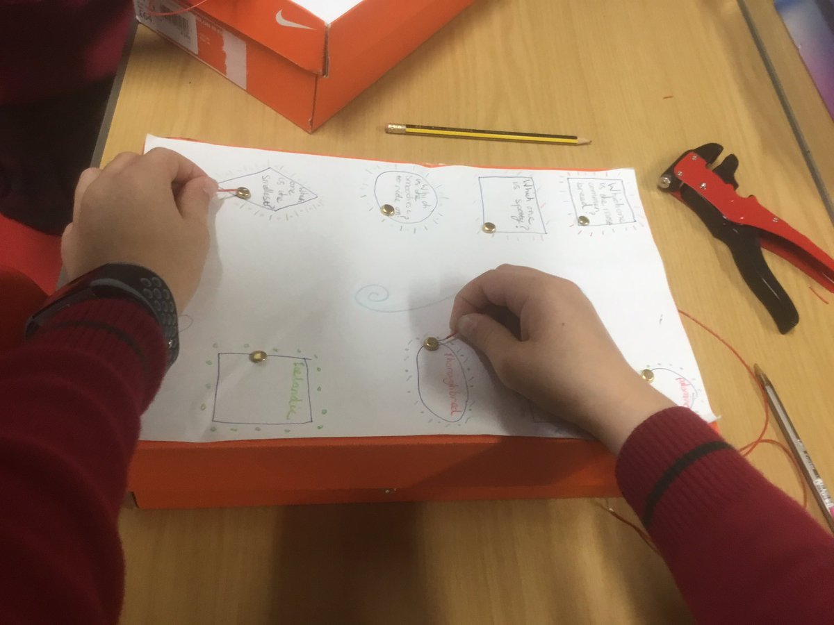 RedmaidsJuniors's tweet photo. Very proud of our Year 4s, who’ve applied their new knowledge of electrical circuits to create quiz games. We’ve wire-stripped, spliced, troubleshooted and succeeded! #strivetobe #engineers #GirlsInSTEM https://t.co/8sNxCiY3zF